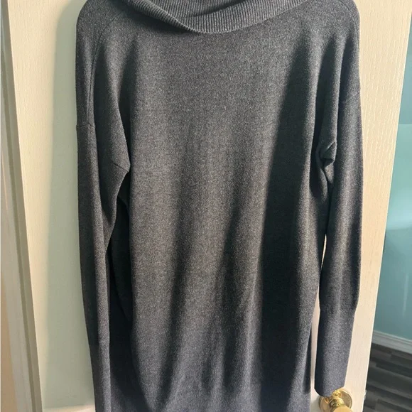 LOFT Charcoal Cowl Neck Sweater - Picture 2 of 4